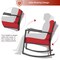 Costway 2PCS Patio Rattan Rocker Chair Outdoor Glider Rocking Chair Cushion Turquoise\Red